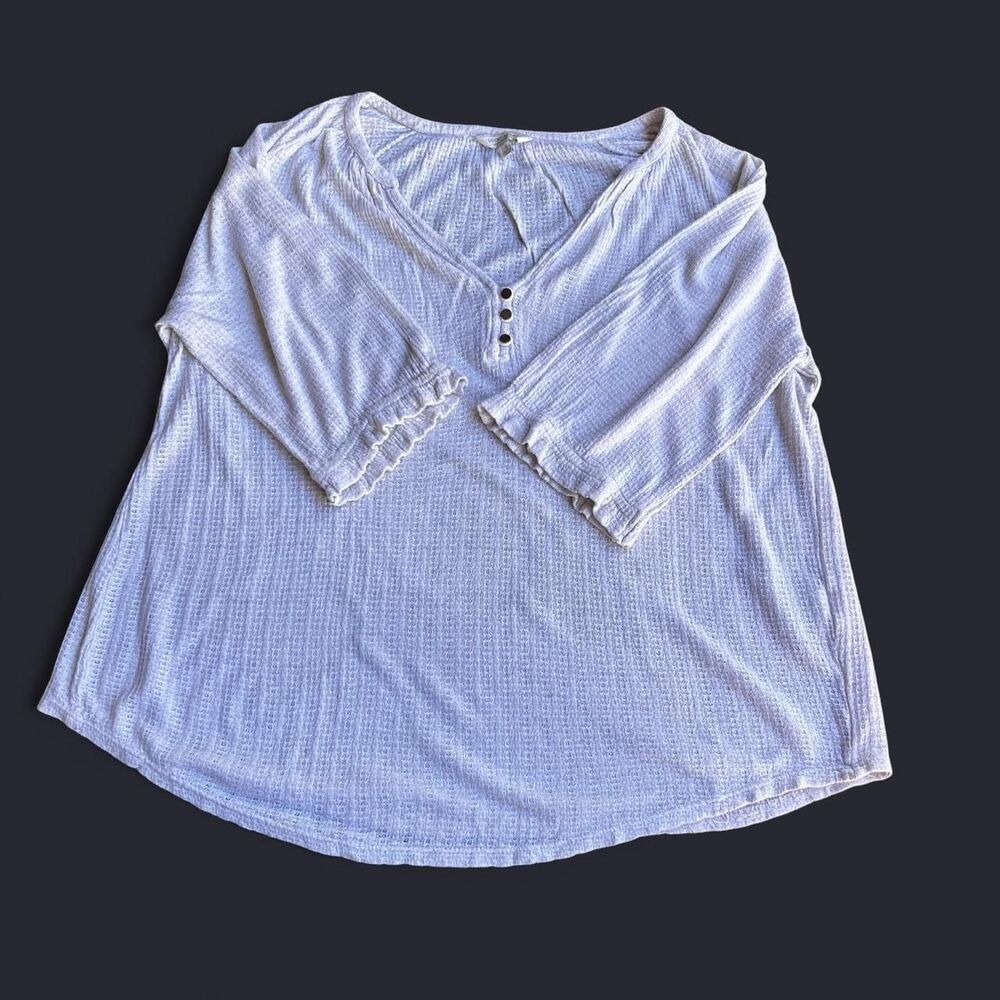 Lucky Brand Women's White Peasant Top